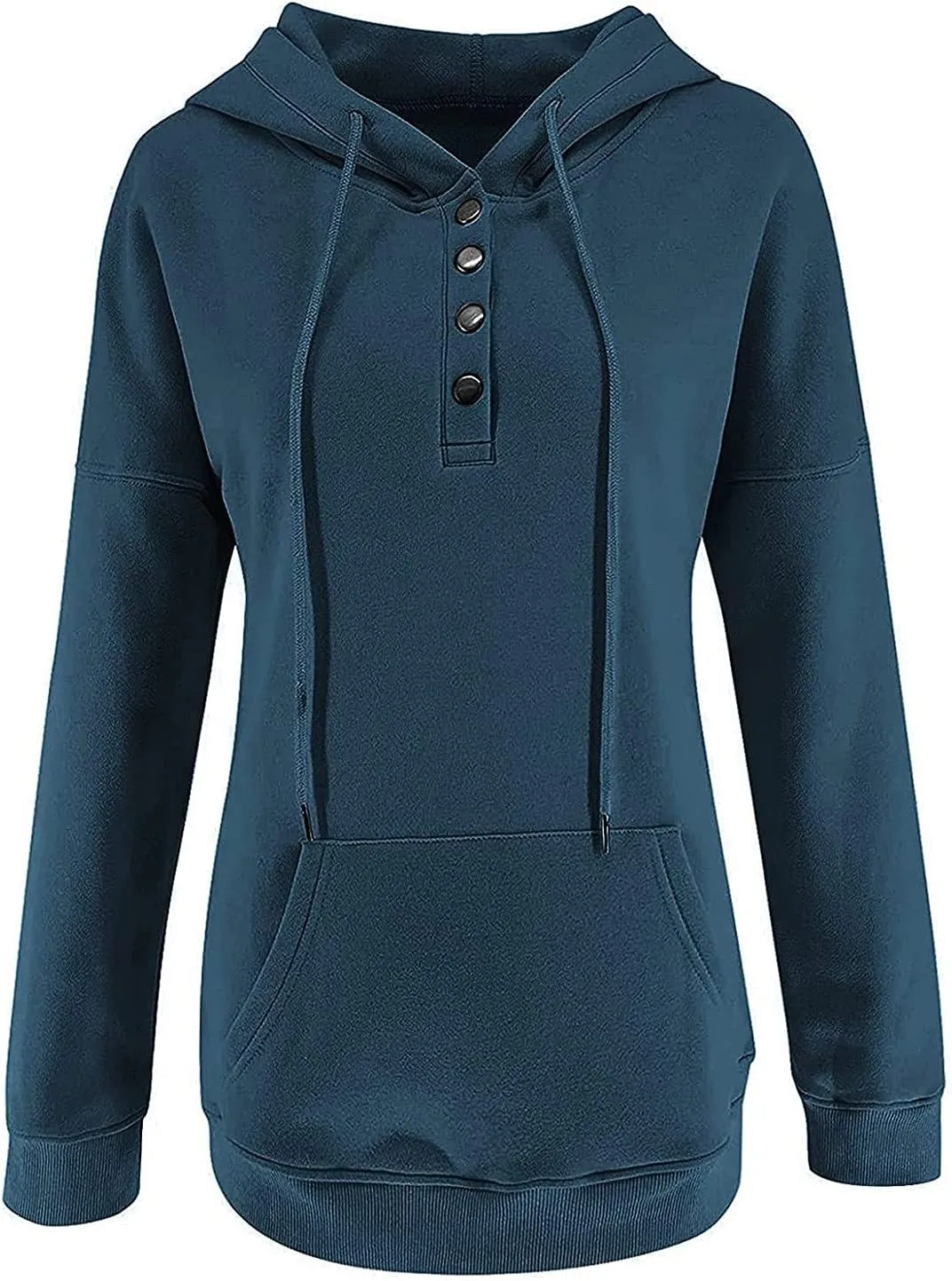2023 Fashion Hoodies for Women Drawstring Long Sleeve Casual Sweatshirts Fall Loose Fit Pullover Tops with Pockets