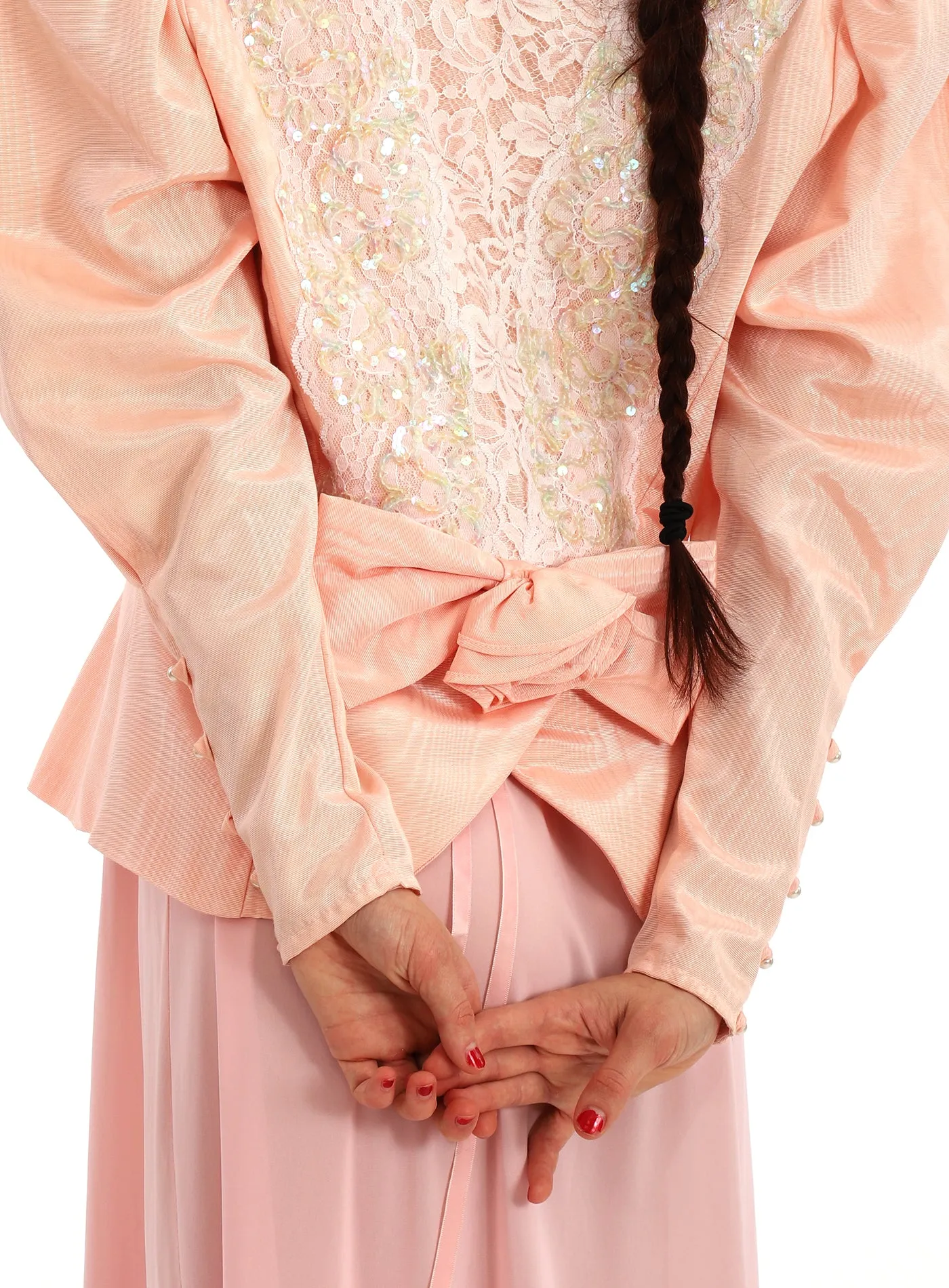 80s Jessica McClintock Sequined Lace Puff Sleeve Jacket