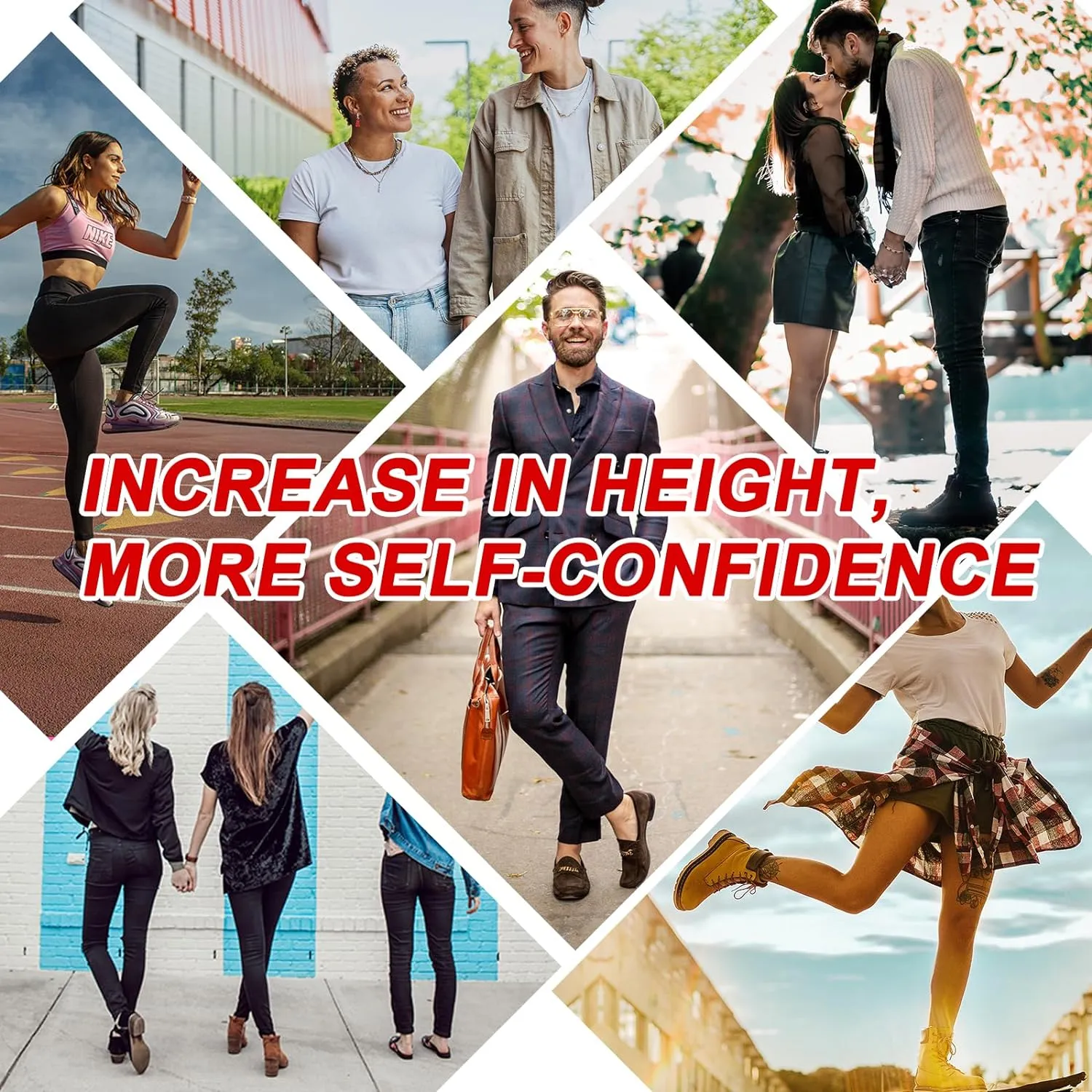 Ailaka Height Increase Insoles for Men Women, Honeycomb Shock Absorbing Cushion Insoles, Replacement Full Length Sports Shoe Height Inserts Height Elevation