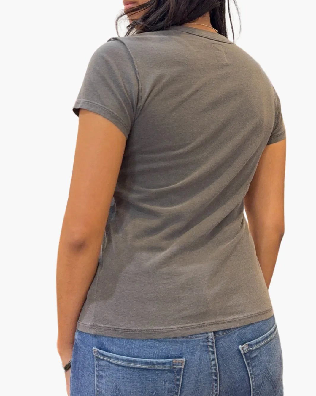ALESSI SHRUNKEN CREW T IN FADED BLACK