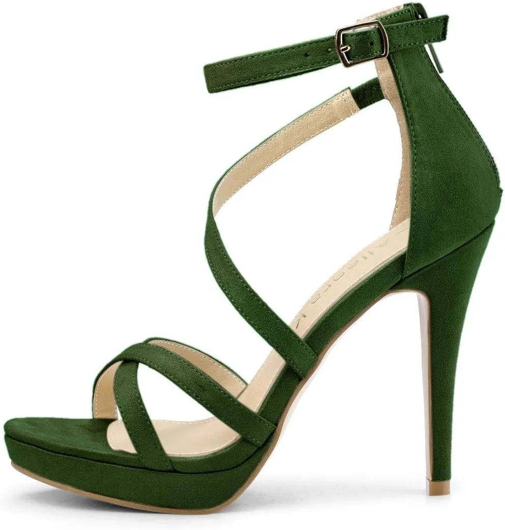 Allegra K Women's Strappy Platform Stiletto Heels Sandals