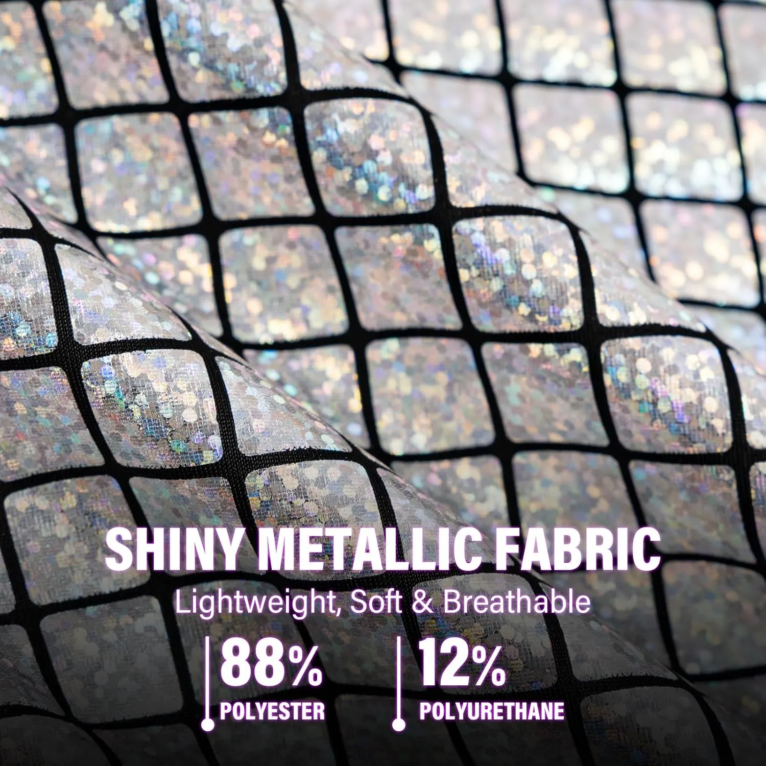 AMY COULEE Mens Metallic Shorts 5" Shiny Holographic Disco Shorts Outfit Sparkly Rave Hot Drawstring Shorts