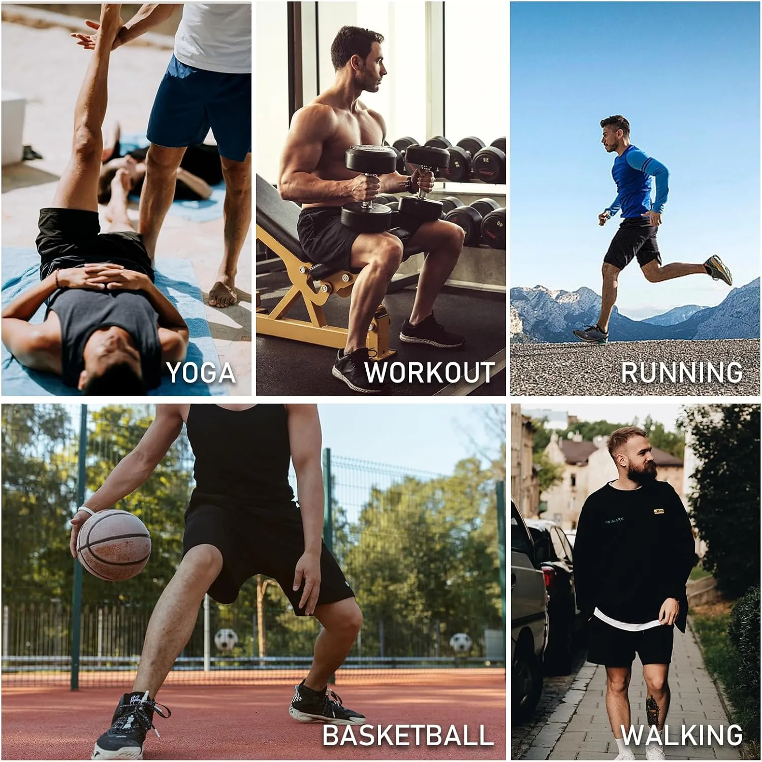 AMY COULEE Mens Workout Shorts 5 inch Cotton Sweat Shorts Athletic Gym Shorts with Pockets