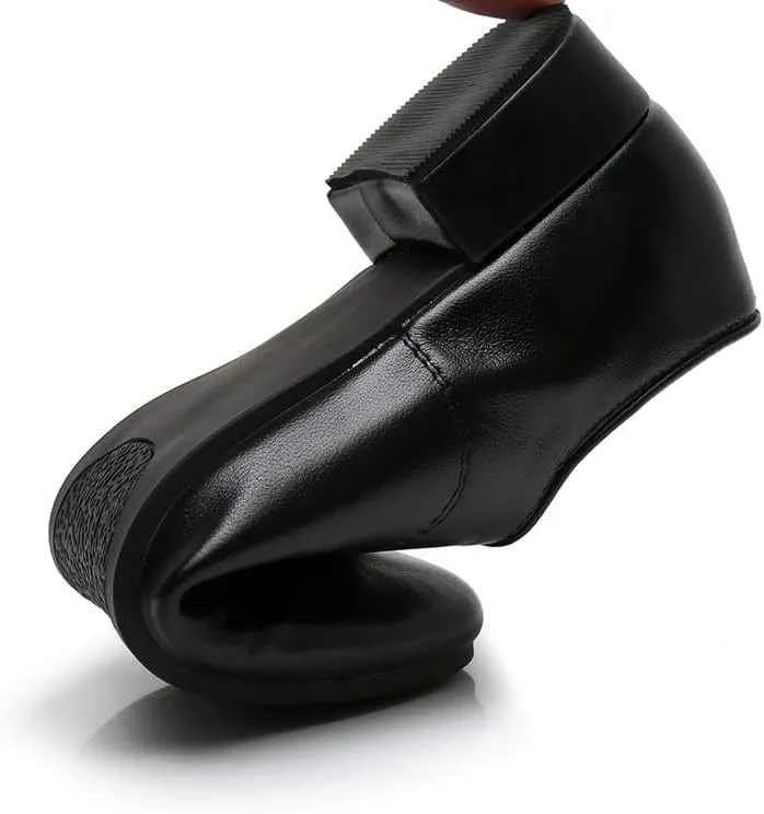 AOQUNFS Men's Latin Dance Shoes Black Microfiber Leather Ballroom Tango Salsa Character Shoes