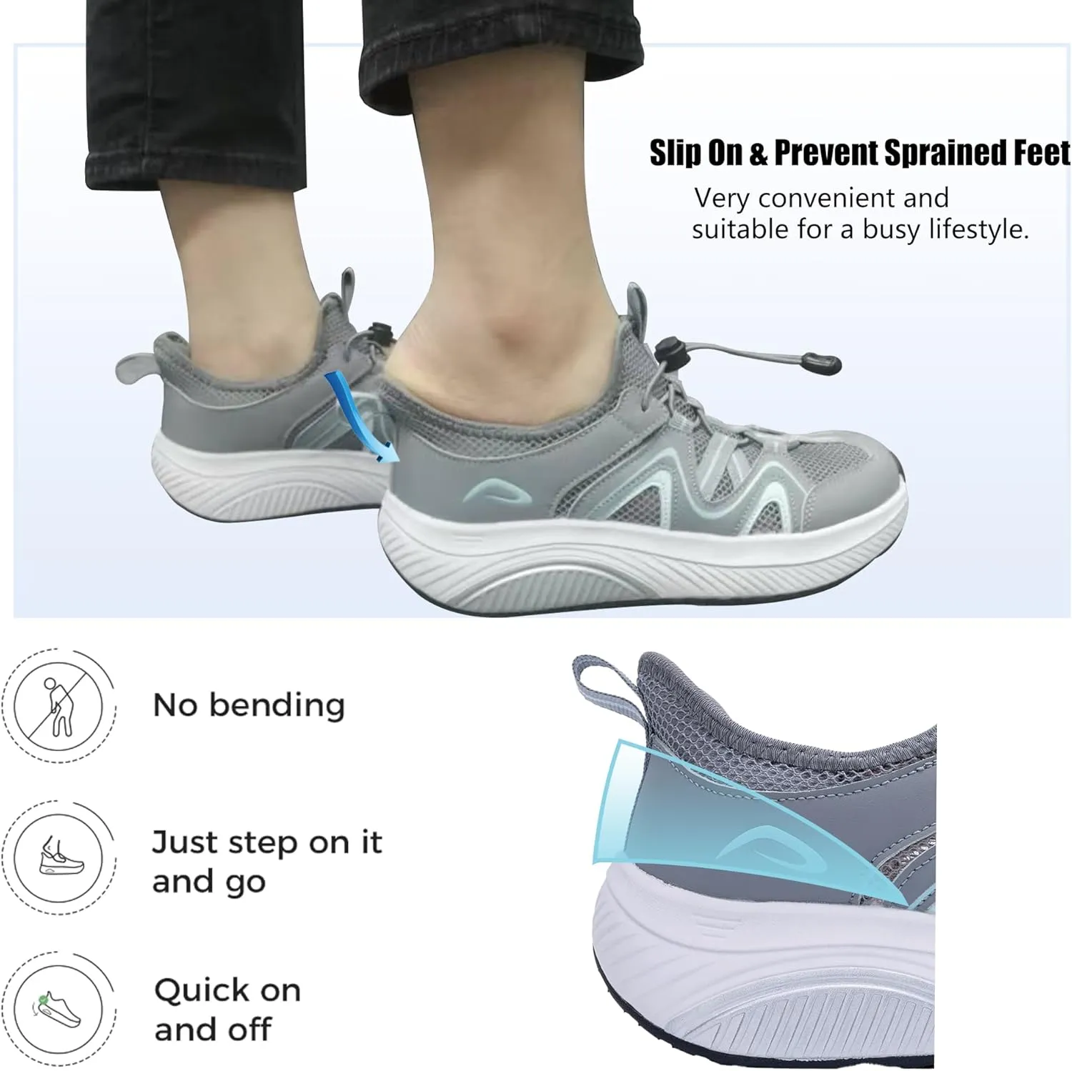 Artlea Wide Toe Box Shoes Women Walking Shoes Arch Support Plantar Fasciitis Orthotic Sneakers Slip On Running Tennis Shoes