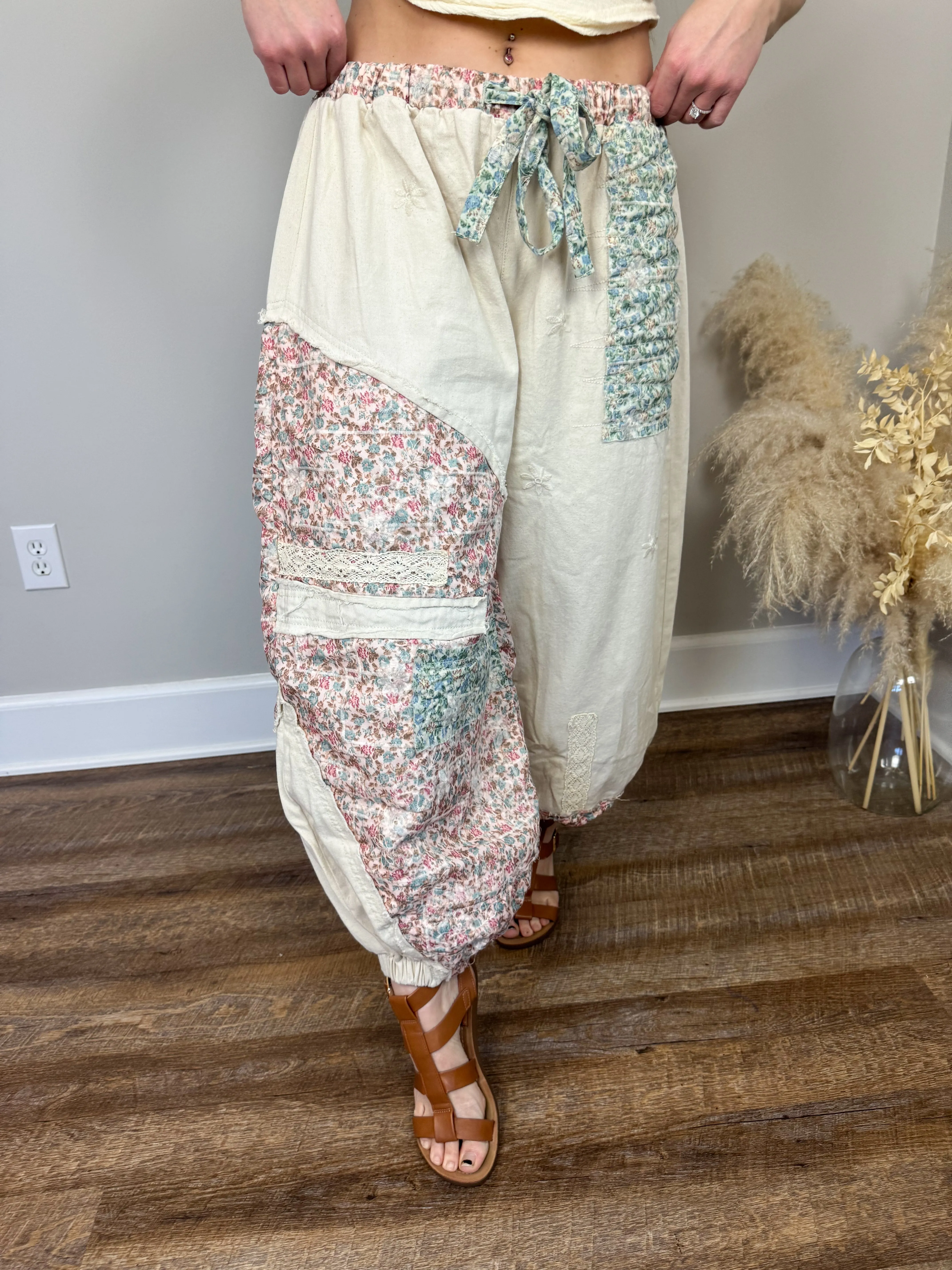 Asheville Patchwork Joggers | Oatmeal