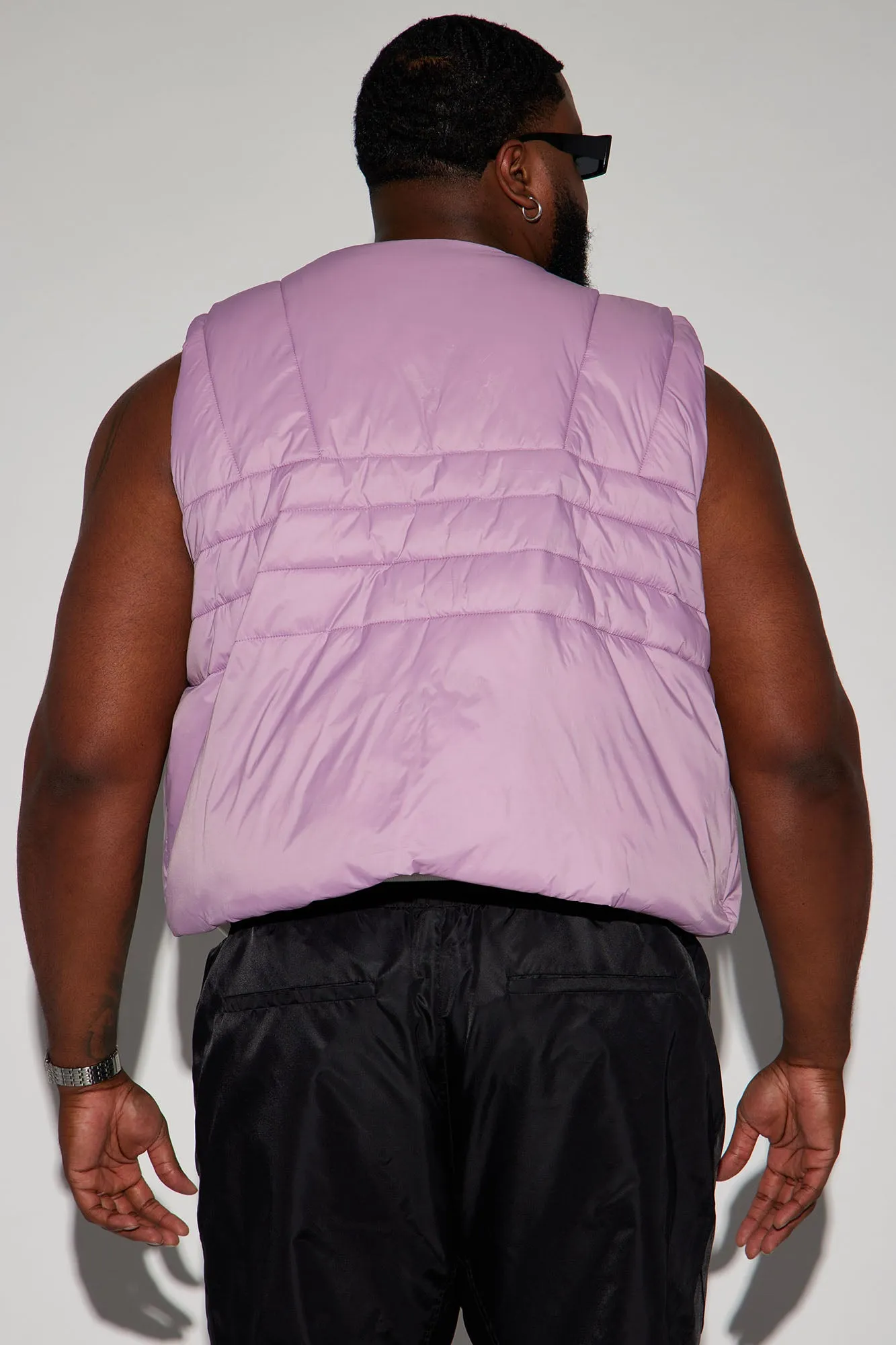 Avalon Nylon Cropped Tactical Padded Vest - Lavender