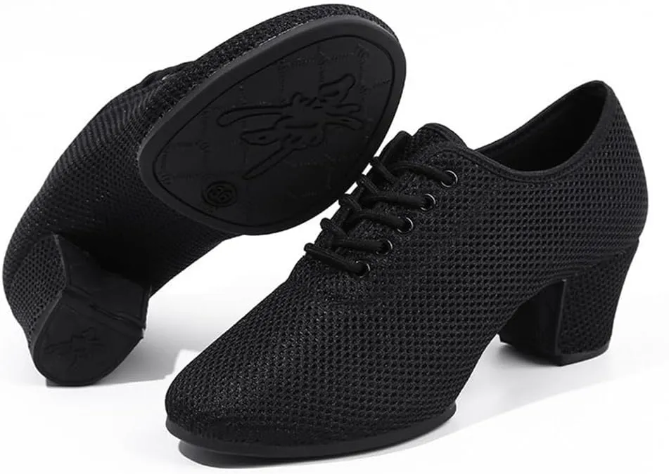 Ballroom Dance Shoes for Women, Ladies Salsa Latin Tango Beginner Practice Shoes Rubber Sole Dancing Shoes