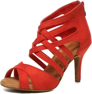 Ballroom Dance Shoes Open Toe Latin Ankle Dance Boots,YCL635