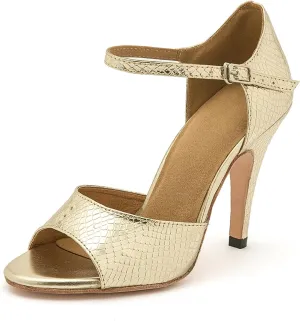 Ballroom Dancing Shoes for Women Snakeskin Stiletto High Heel Party Wedding Sandals