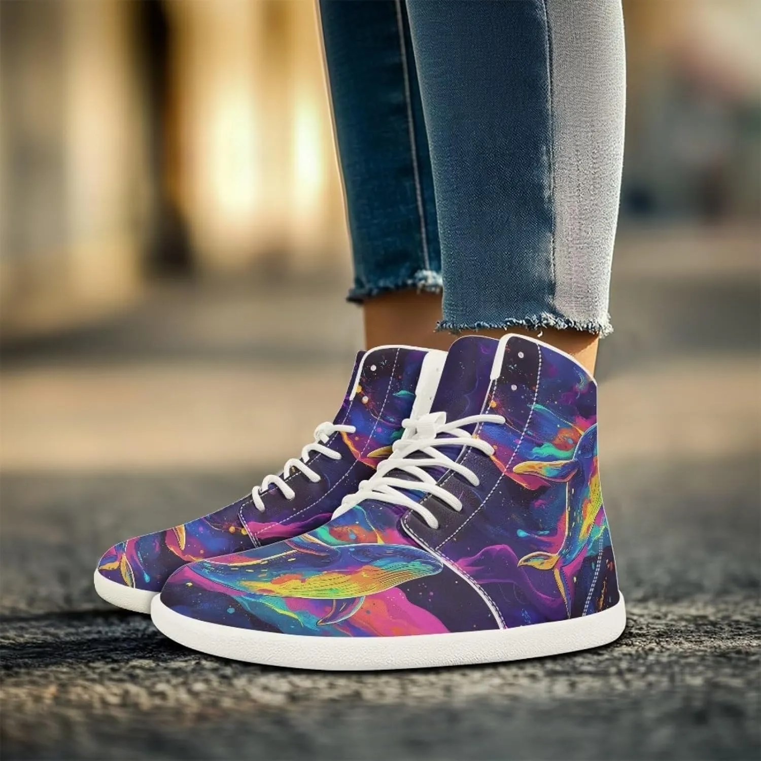 Barefoot Shoes for Women Comfy Zero Drop High Top Breathable Tennis Shoes Anti-Skid Wide Toe Box Sport Workout Hiking Sneakers for Ladies US 6-13.5