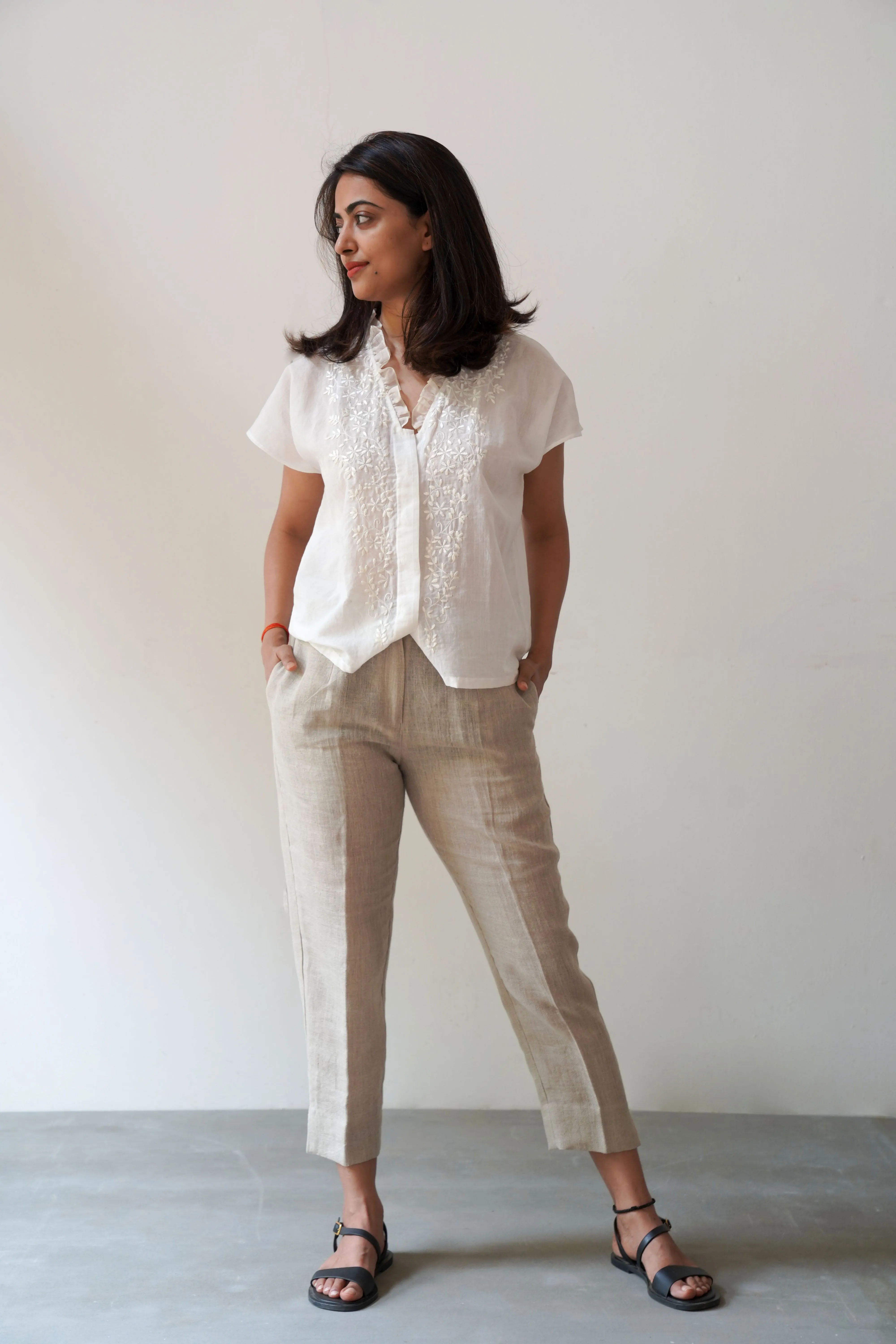 Beige Linen Pants