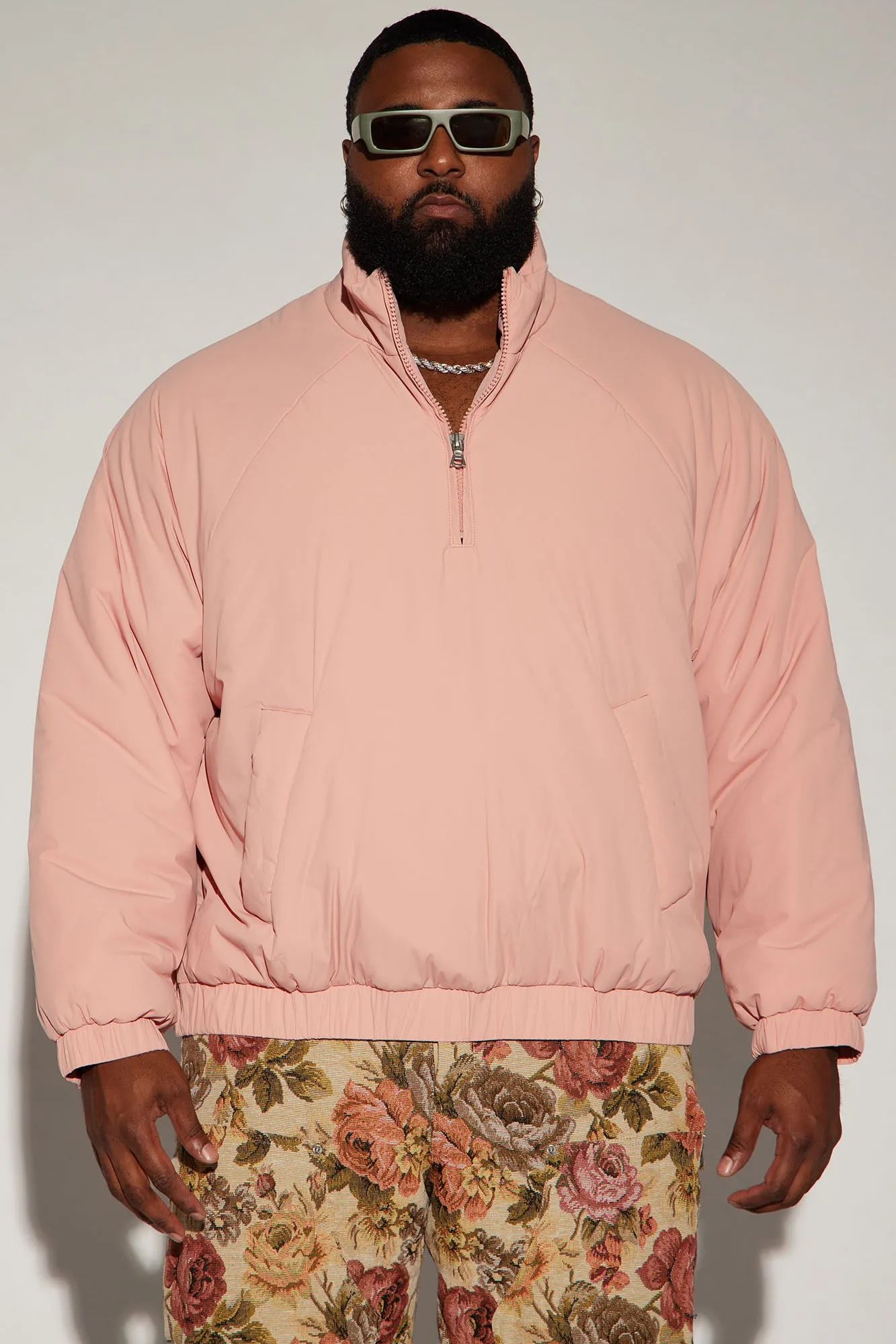 Belcher Padded Nylon Anorak - Mauve