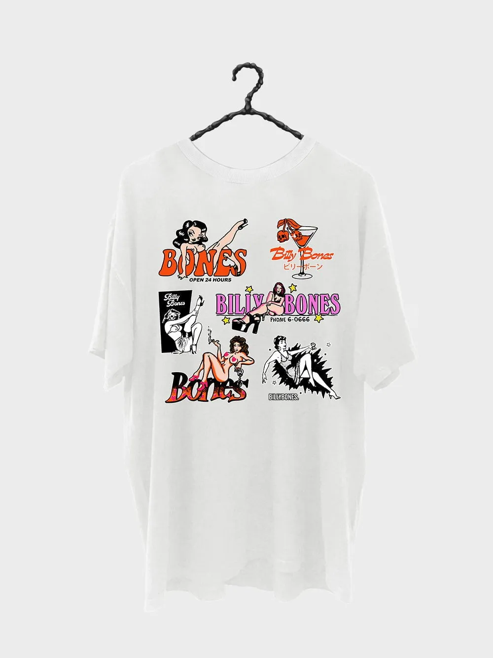 BILLY BONES CLUB CIGARETTES AFTER SEX DIVE BAR TEE - VINTAGE WHITE