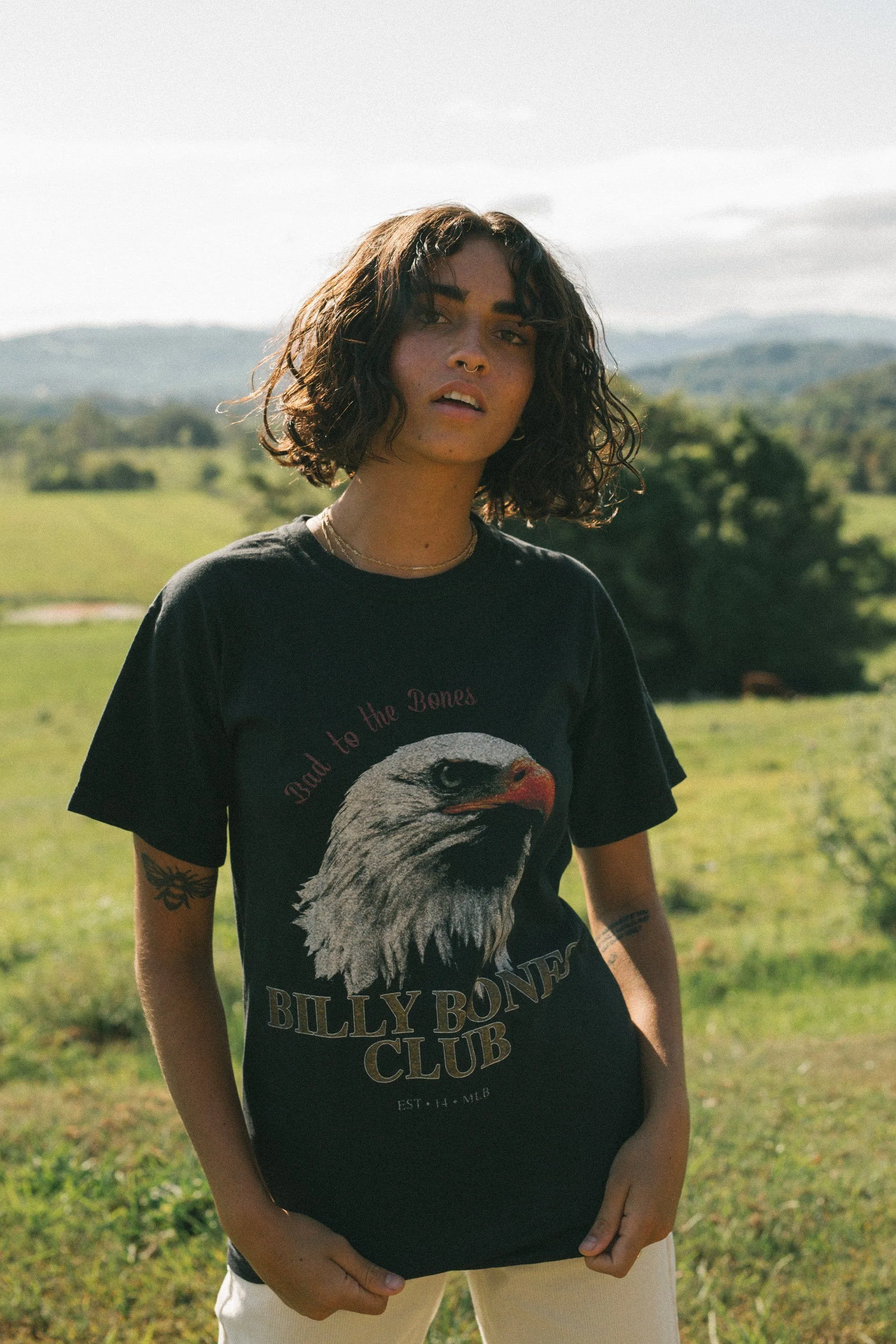 BILLY BONES CLUB UNISEX EAGLE TEE - VINTAGE BLACK
