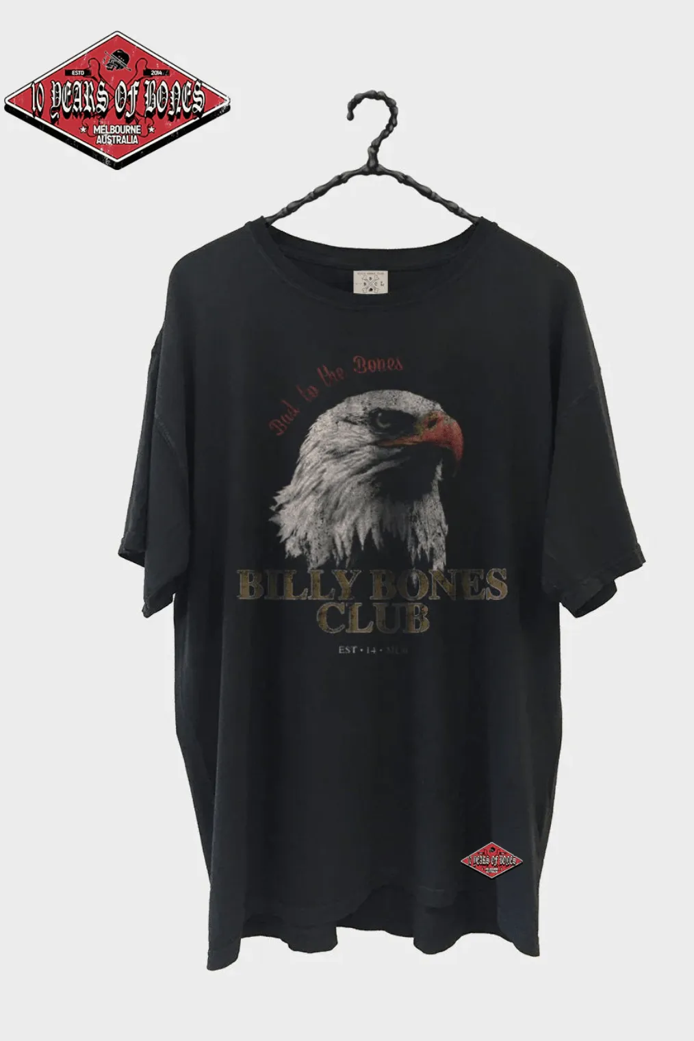 BILLY BONES CLUB UNISEX EAGLE TEE - VINTAGE BLACK