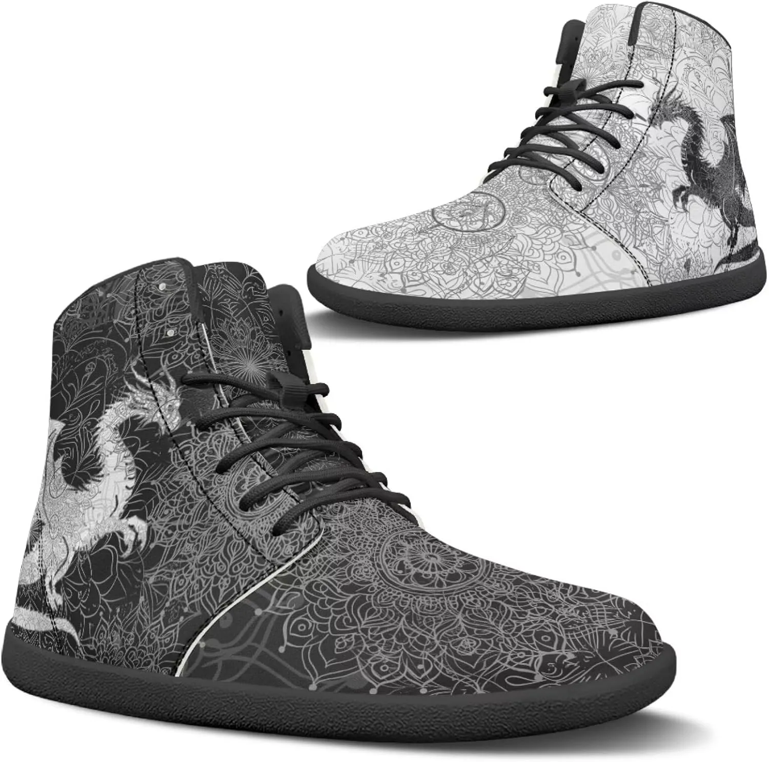 Binienty Barefoot Minimalist Shoes Mens Womens Wide Toe Cross Trainer Zero Drop Lace Up Sneakers