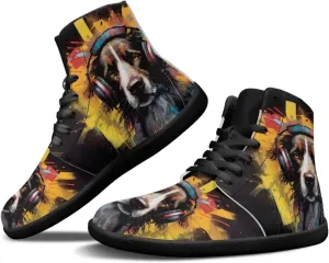 Binienty Barefoot Shoes Men Wide Toe Box High Top PU Minimalist Zero Drop Sneakers Outdoor Footwear
