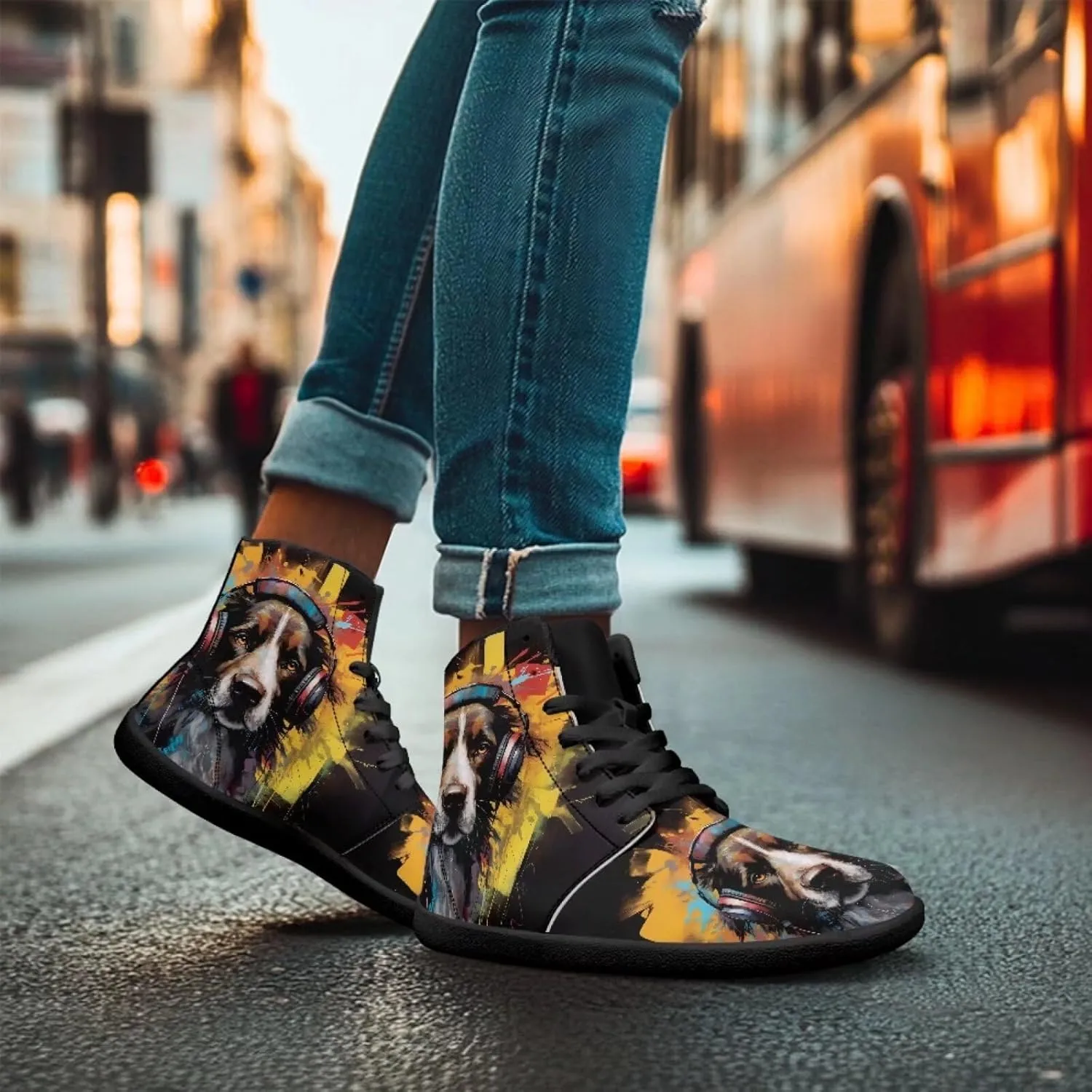 Binienty Barefoot Shoes Men Wide Toe Box High Top PU Minimalist Zero Drop Sneakers Outdoor Footwear