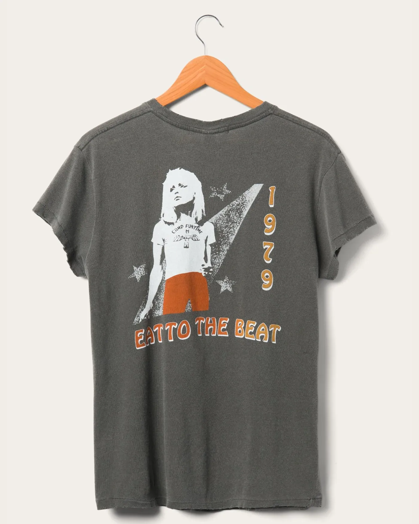 BLONDIE GLITTER TEE IN VINTAGE BLACK