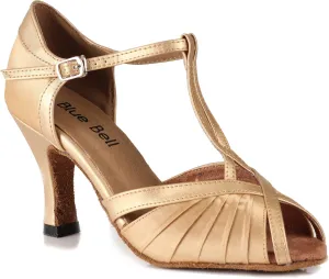 BlueBell Shoes Handmade Women's Ballroom Latin Salsa Competition Dance Shoes-Ashley 3" Heel - Flesh