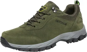 Breathable & Comfortable Sneaker Fashion Summer and Men Hiking Shoes Solid Color Lace Up Flat Bottom Comfortable Non