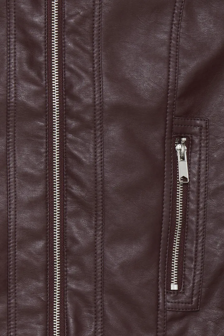 Byoung Byacom Faux Leather Jacket Brown
