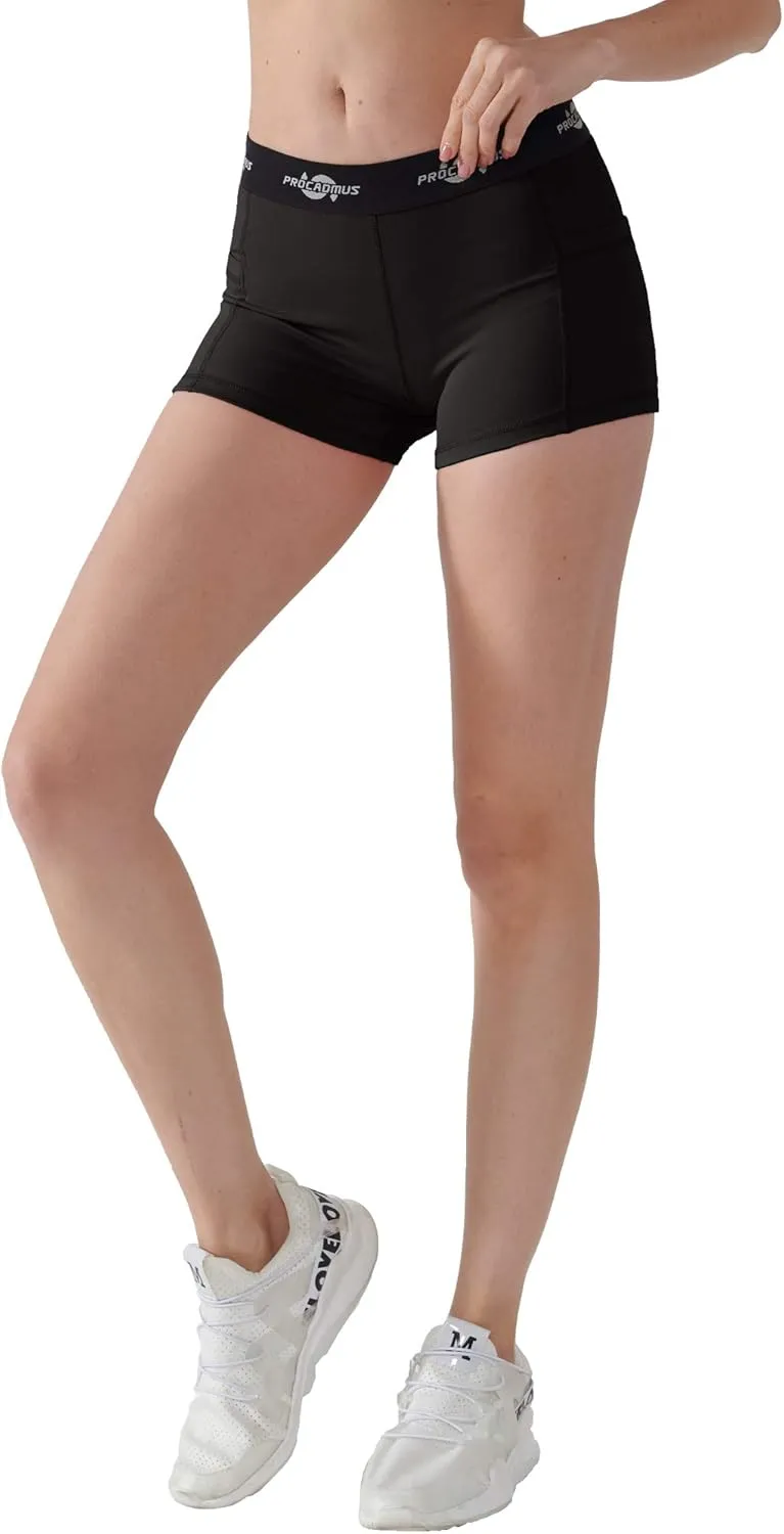 CADMUS Women's Spandex Volleyball Shorts 3" Compression Pro Shorts