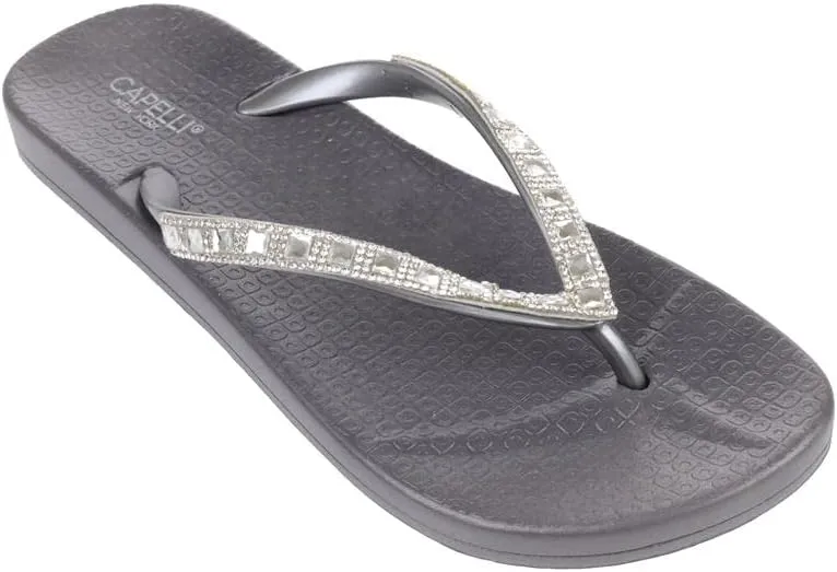 Capelli New York Ladies Flip Flops, Pewter Grey, 6