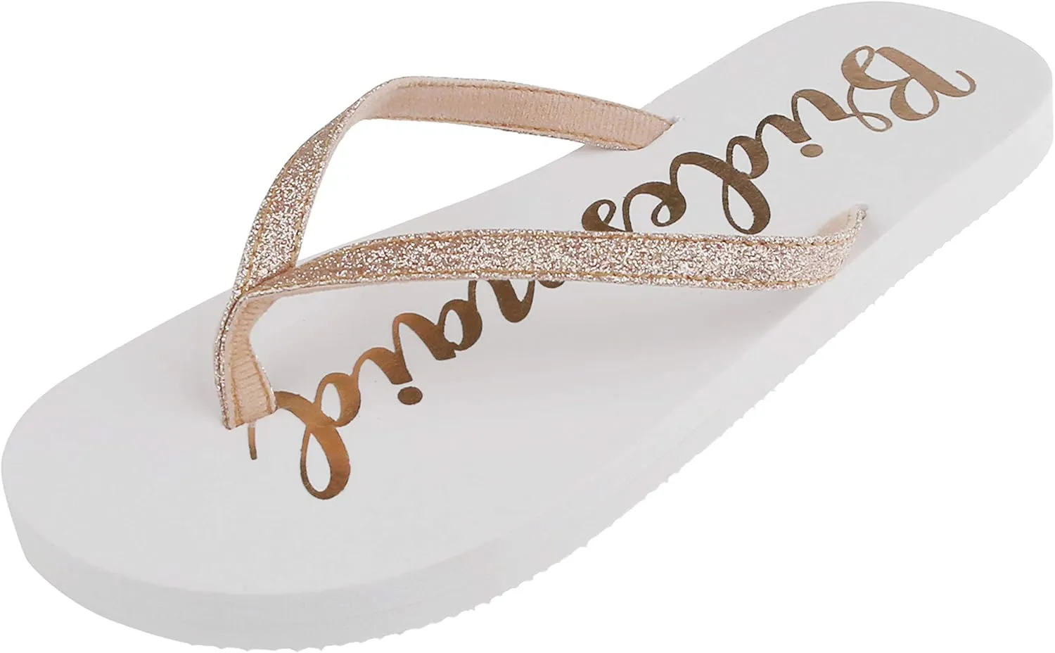 Capelli New York Ladies Glitter and Foil Bride EVA Flip Flops
