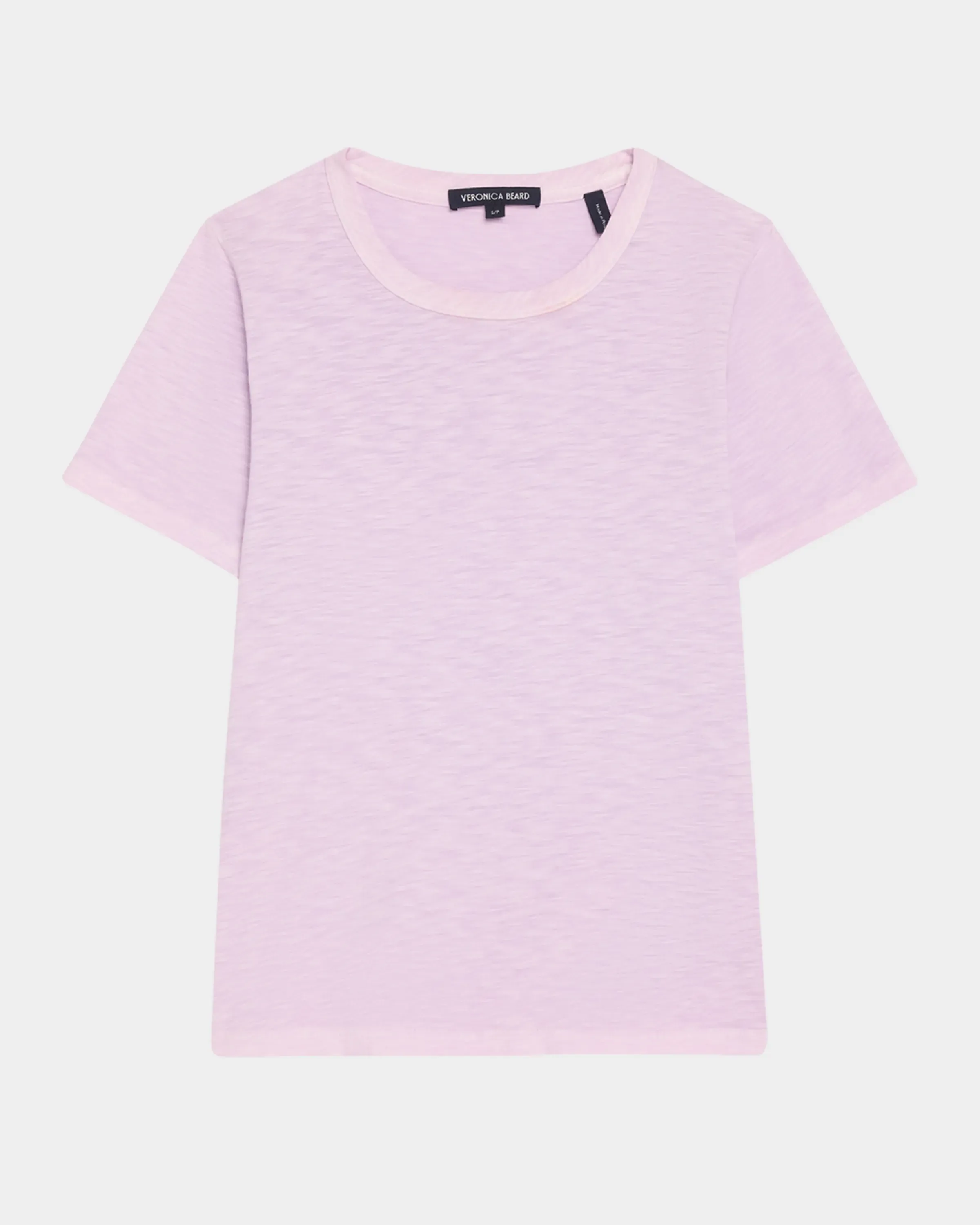 CARLA COTTON CREWNECK TEE IN SOFT LILAC