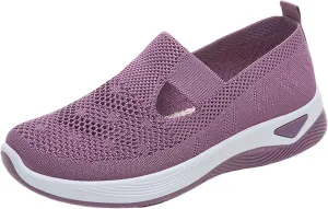 Cathalem Women's Slip on Sneakers Shoes Woven Orthopedic Breathable Soft Shoes Walking Diabetic Foam Shoes Hands Free Slip in