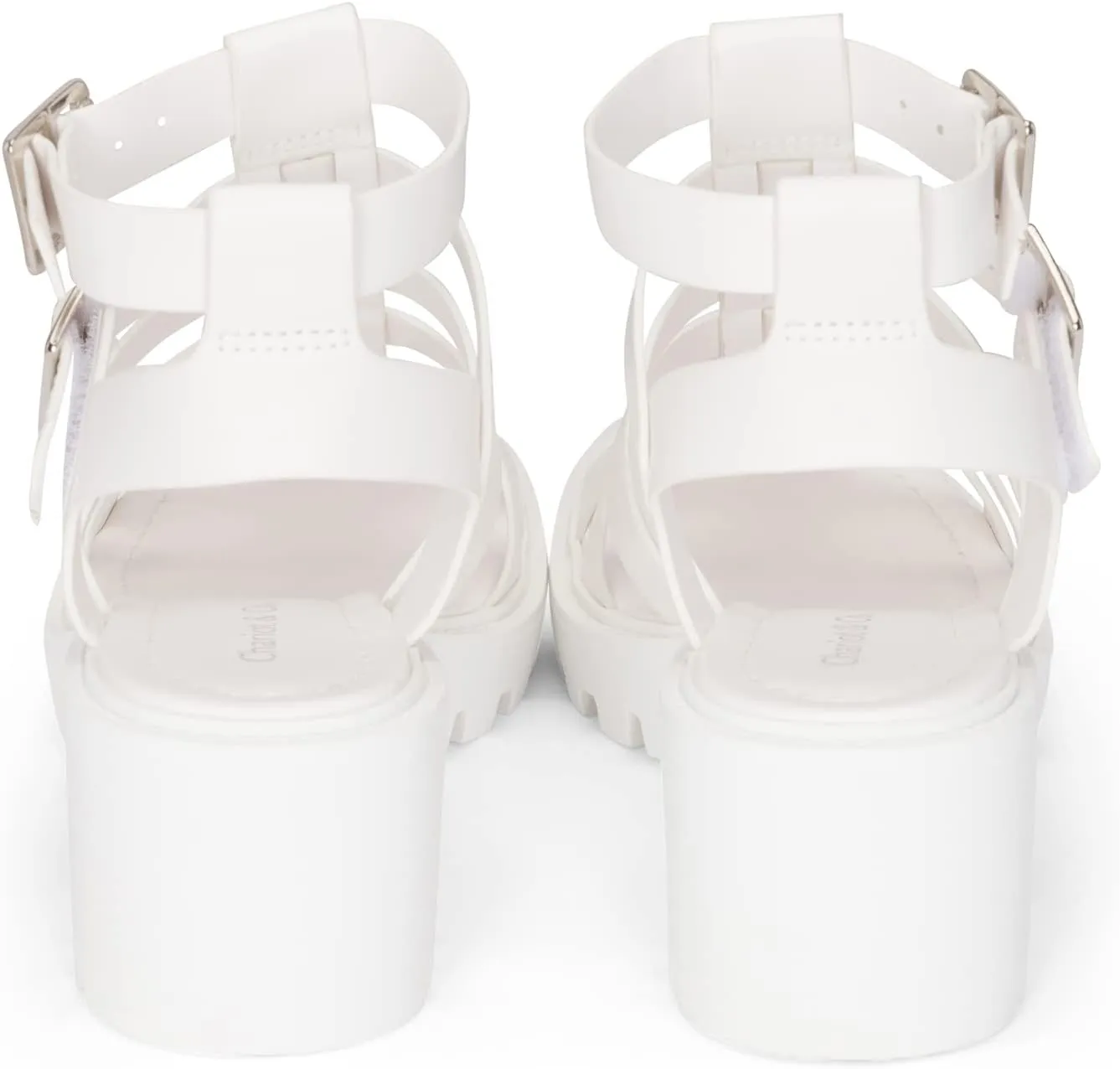 Chariot & Co Fib Women's Platform Sandals  Chunky Heel Gladiator Sandals with Buckles  Summer Style with 2 Heel