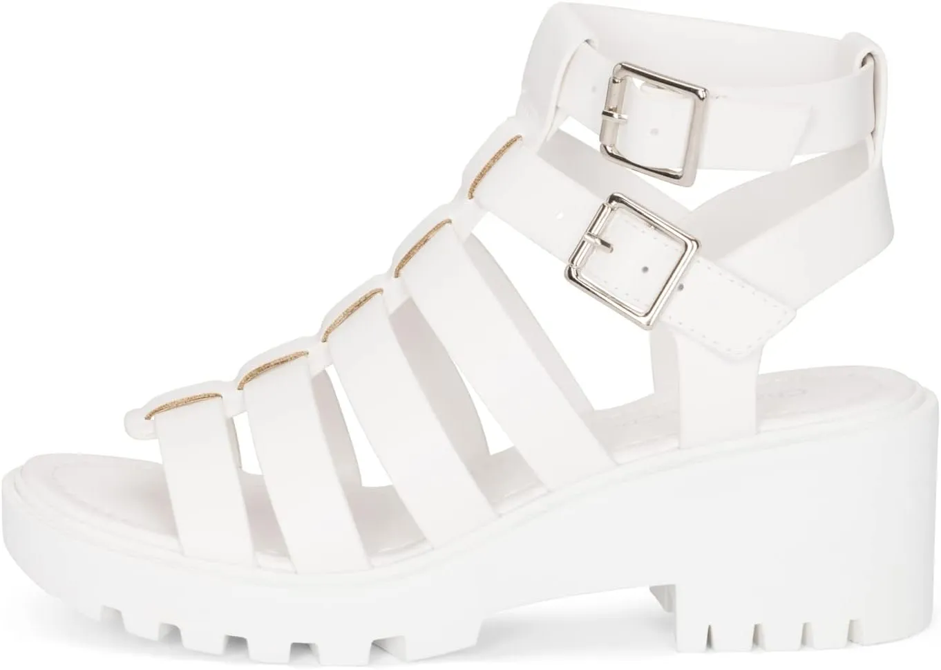 Chariot & Co Fib Women's Platform Sandals  Chunky Heel Gladiator Sandals with Buckles  Summer Style with 2 Heel