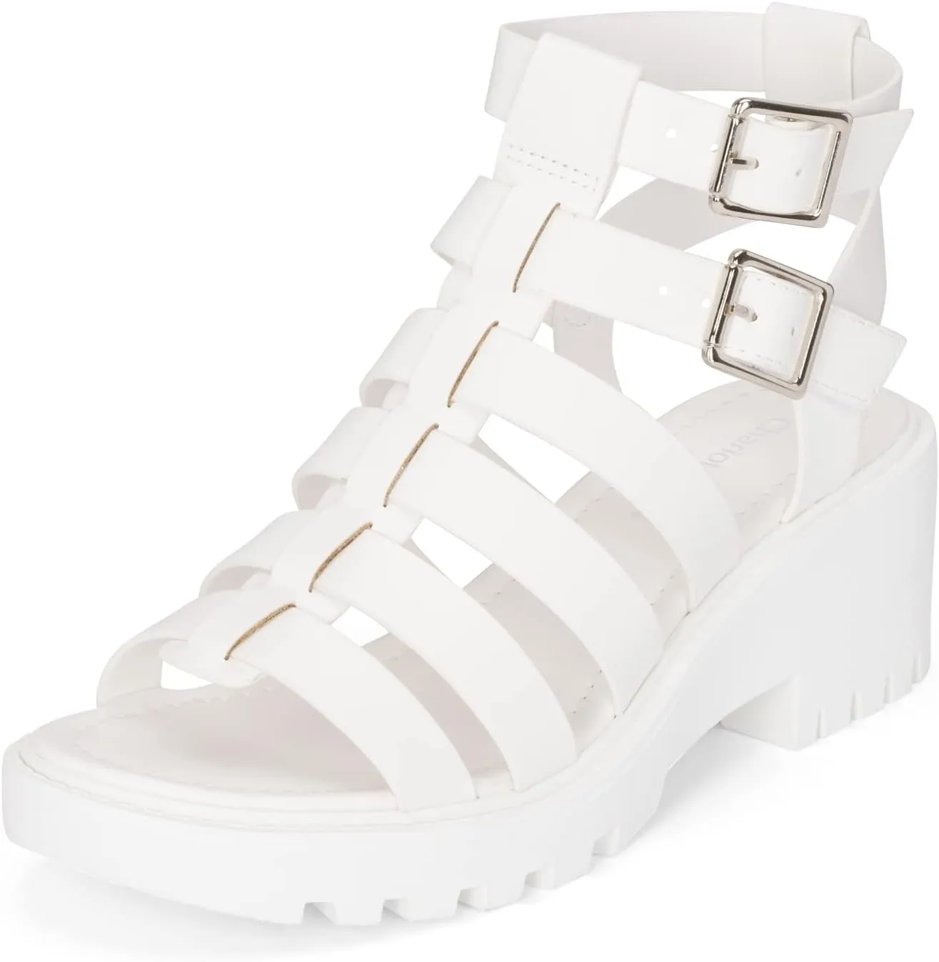 Chariot & Co Fib Women's Platform Sandals  Chunky Heel Gladiator Sandals with Buckles  Summer Style with 2 Heel