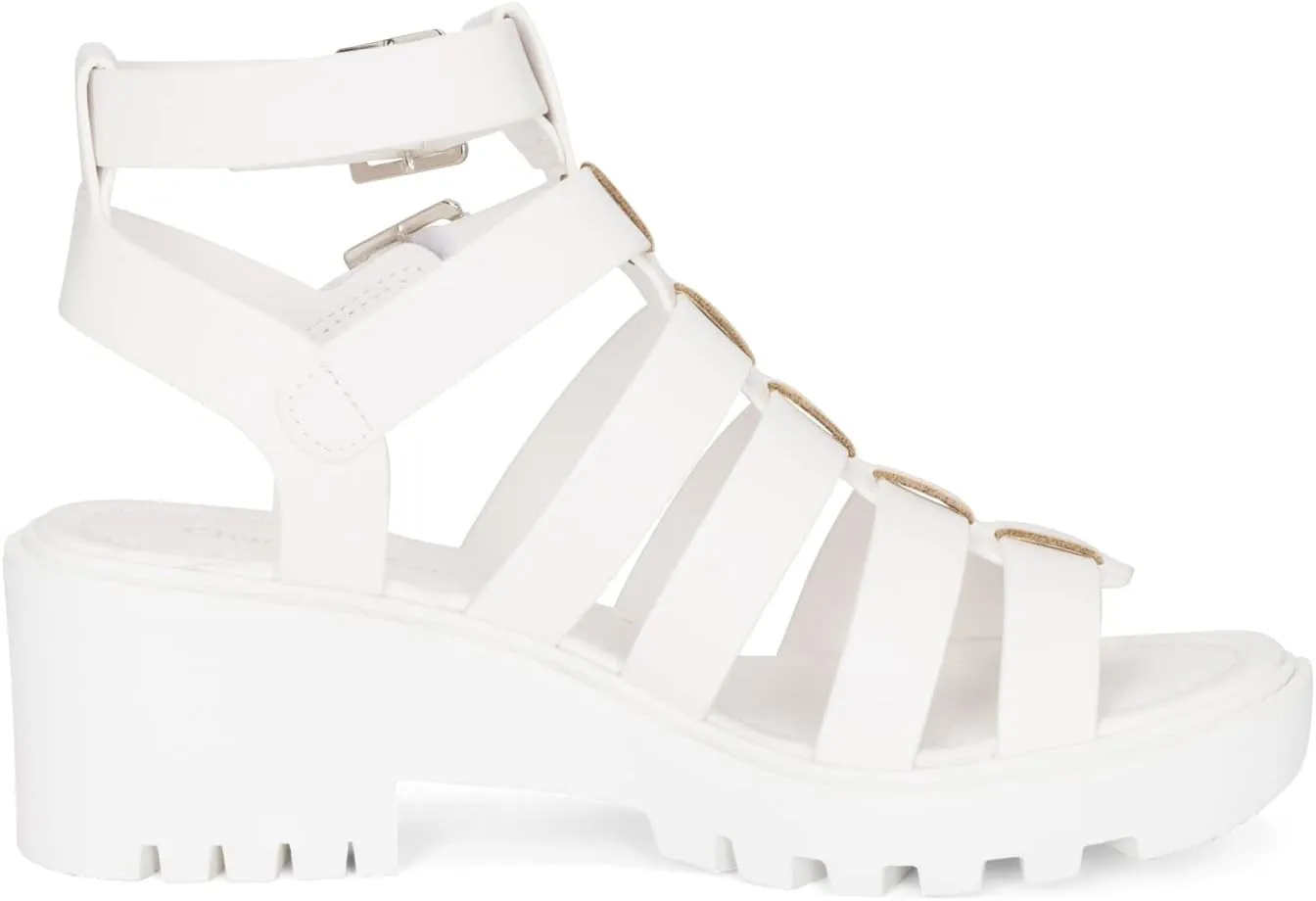 Chariot & Co Fib Women's Platform Sandals  Chunky Heel Gladiator Sandals with Buckles  Summer Style with 2 Heel