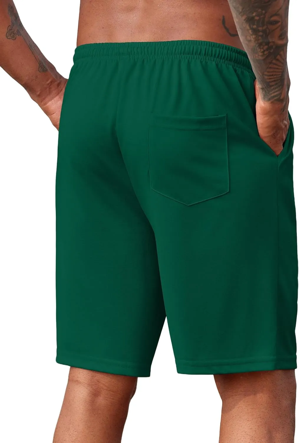 COOFANDY Mens Casual Shorts 9 inch Inseam Stretch Beach Shorts Elastic Waist Drawstring Summer Shorts