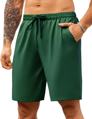 COOFANDY Mens Casual Shorts 9 inch Inseam Stretch Beach Shorts Elastic Waist Drawstring Summer Shorts
