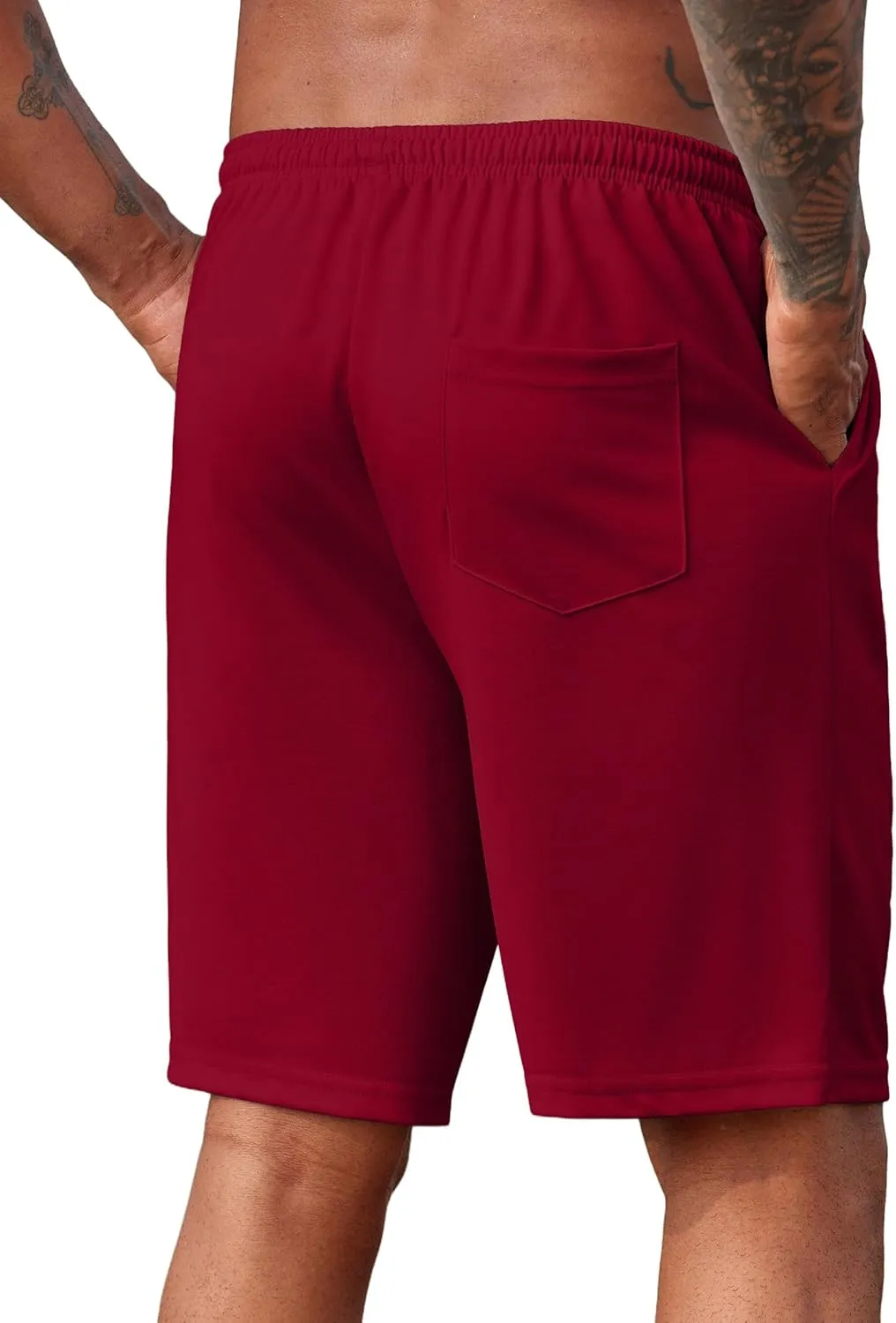COOFANDY Mens Casual Shorts 9 inch Inseam Stretch Beach Shorts Elastic Waist Drawstring Summer Shorts