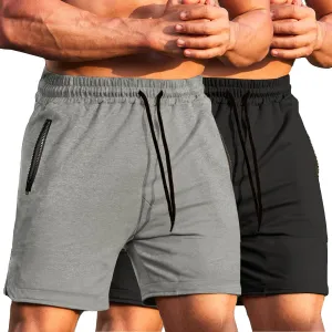 COOFANDY Men's Gym Workout Shorts Athletic Training Shorts Fitted Weightlifting Bodybuilding Shorts with Zipper Pockets