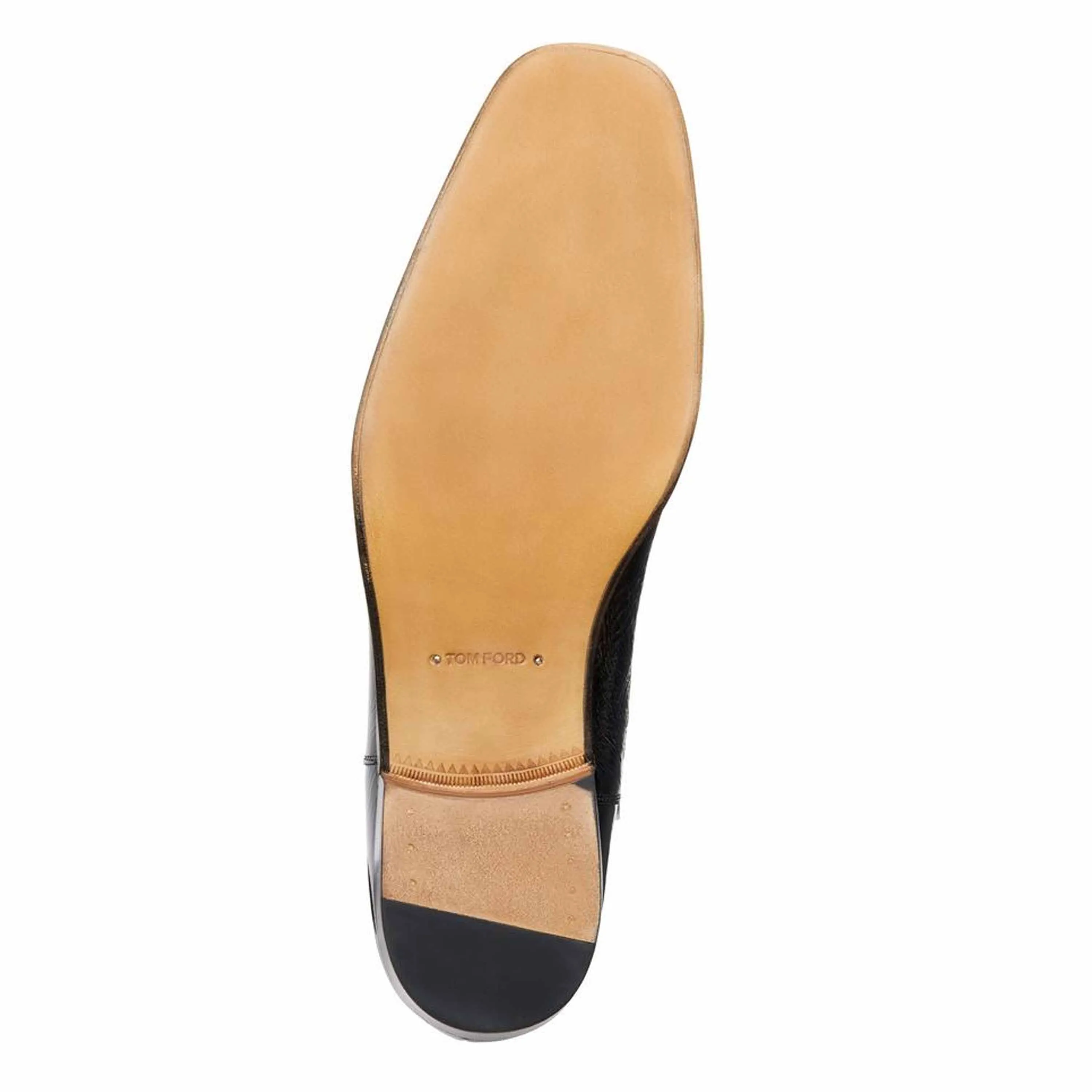 Crackled Leather Bailey Chain Loafer