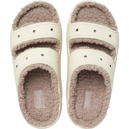 Crocs Classic Cozy Sandals in Bone/Mushroom
