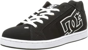 DC Net Black White Mens Suede Skate Trainers Shoes-7