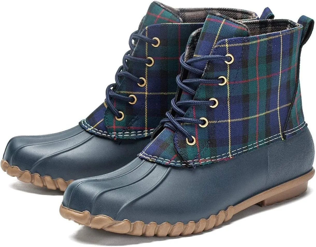 DKSUKO Women's Winter Duck Boots Lace Up Waterproof Snow Rain Boot