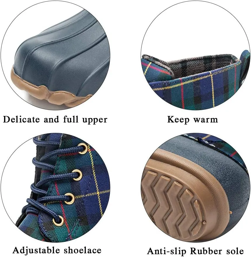 DKSUKO Women's Winter Duck Boots Lace Up Waterproof Snow Rain Boot