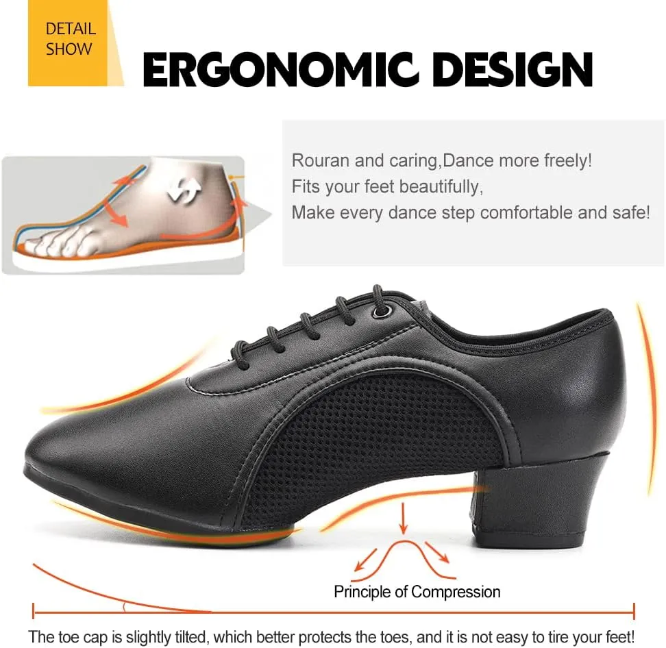 DKZSYIM Men and Women's Boost Dance Sneaker Modern Jazz Ballroom Performance Dance-Sneakers Sports Shoes,Model LHD-NJB