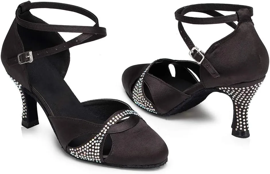 DKZSYIM Women's Latin Dance Shoes Ballroom Performance Shoes,Model YCL157
