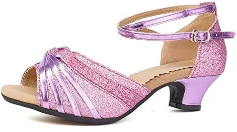 DKZSYIM Women's Latin Dance Shoes Ballroom Practice Performance Dance Shoes Model DY08