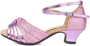 DKZSYIM Women's Latin Dance Shoes Ballroom Practice Performance Dance Shoes Model DY08