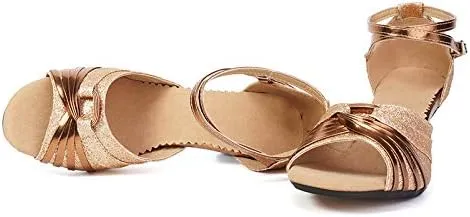 DKZSYIM Women's Latin Dance Shoes Ballroom Practice Performance Dance Shoes Model DY08